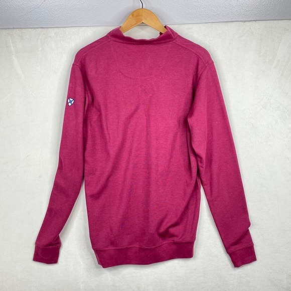 Peter Millar Men's Crown Comfort Interlock 1/4 Zip Pink/Red Pullover Size Medium - Picture 4 of 6